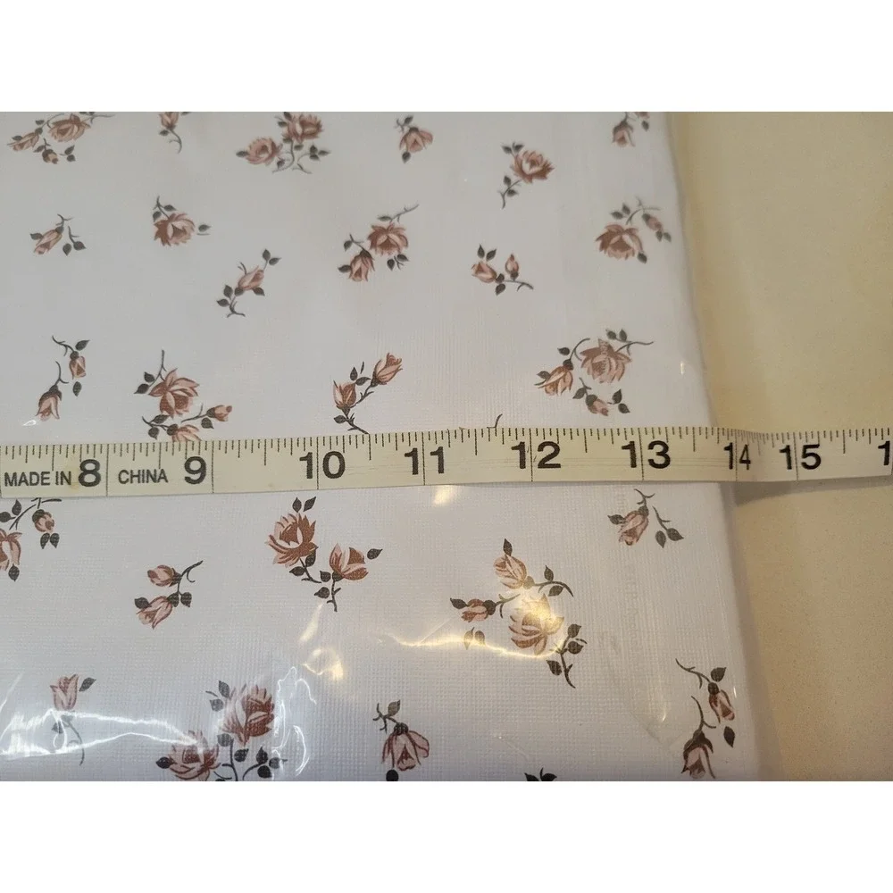 Vintage California Creations Floral Vinyl Tablecloth Flannel Back Oblong 52x70